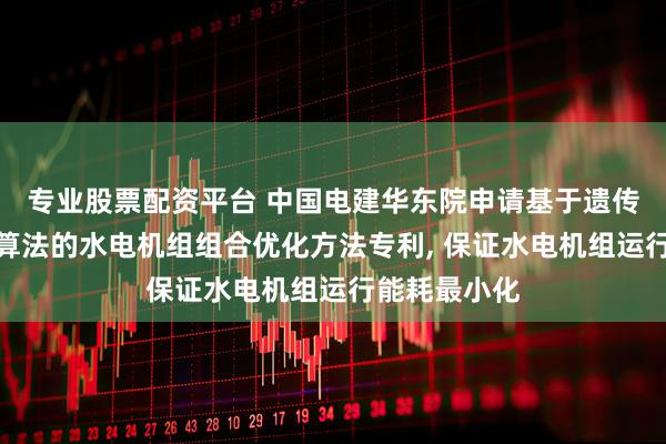 专业股票配资平台 中国电建华东院申请基于遗传粒子群混合算法的水电机组组合优化方法专利, 保证水电机组运行能耗最小化